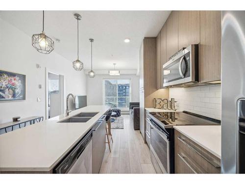 2207-76 Cornerstone Passage Ne, Calgary, AB - Indoor Photo Showing Kitchen With Double Sink With Upgraded Kitchen