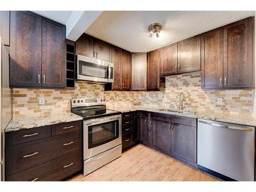 216-15403 Deer Run Drive Se, Calgary, AB - Indoor Photo Showing Kitchen With Stainless Steel Kitchen With Upgraded Kitchen