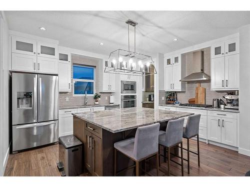 219 Kinniburgh Place, Chestermere, AB - Indoor Photo Showing Kitchen With Stainless Steel Kitchen With Upgraded Kitchen