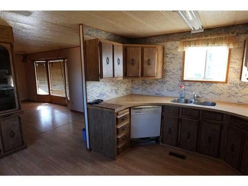 24-Riley St Street, High River, AB - Indoor Photo Showing Kitchen With Double Sink