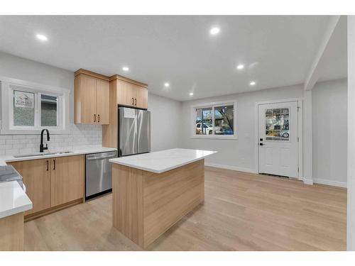 2037 27 Street Se, Calgary, AB - Indoor Photo Showing Kitchen With Stainless Steel Kitchen