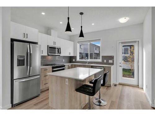 118-137 Red Embers Link Ne, Calgary, AB - Indoor Photo Showing Kitchen With Stainless Steel Kitchen With Upgraded Kitchen