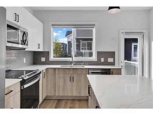 118-137 Red Embers Link Ne, Calgary, AB - Indoor Photo Showing Kitchen With Stainless Steel Kitchen With Upgraded Kitchen