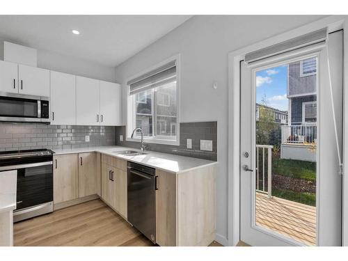 118-137 Red Embers Link Ne, Calgary, AB - Indoor Photo Showing Kitchen With Stainless Steel Kitchen With Double Sink