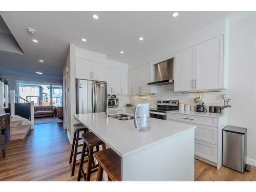 77 Homestead Boulevard Ne, Calgary, AB - Indoor Photo Showing Kitchen With Double Sink With Upgraded Kitchen