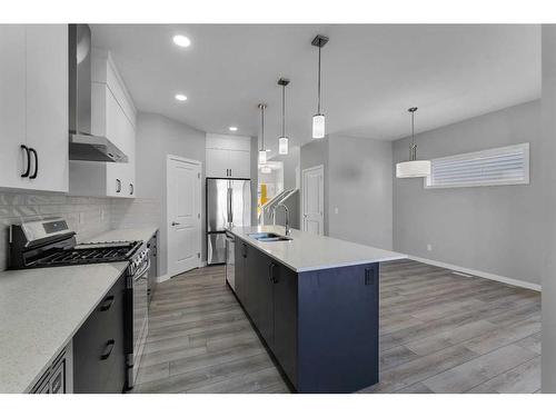 3163 Chinook Winds Drive Sw, Airdrie, AB - Indoor Photo Showing Kitchen With Stainless Steel Kitchen With Double Sink With Upgraded Kitchen