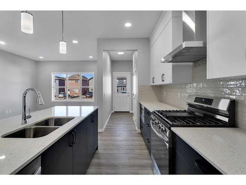 3163 Chinook Winds Drive Sw, Airdrie, AB - Indoor Photo Showing Kitchen With Double Sink With Upgraded Kitchen