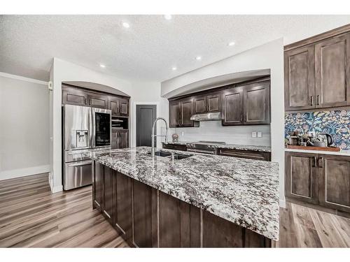 136 Saddlecrest Green Ne, Calgary, AB - Indoor Photo Showing Kitchen With Double Sink With Upgraded Kitchen