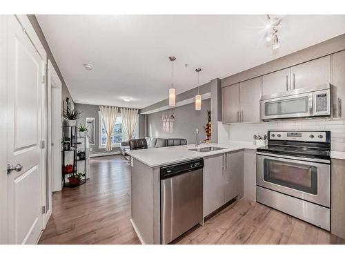 7311-302 Skyview Ranch Drive Ne, Calgary, AB - Indoor Photo Showing Kitchen With Stainless Steel Kitchen With Double Sink