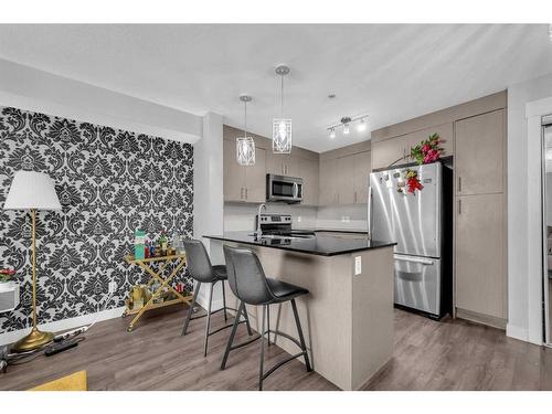 4111-240 Skyview Ranch Road Ne, Calgary, AB - Indoor Photo Showing Kitchen With Stainless Steel Kitchen With Upgraded Kitchen