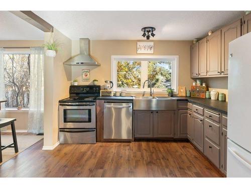 302 Royal Avenue Nw, Diamond Valley, AB - Indoor Photo Showing Kitchen With Double Sink