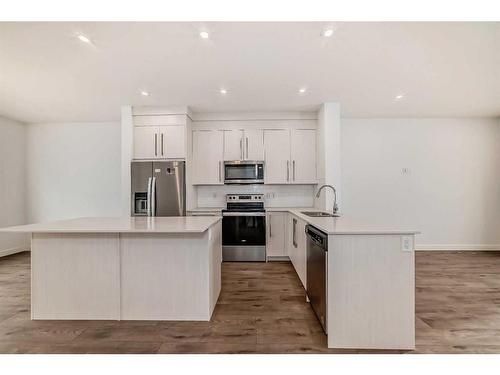 424-669 Savanna Boulevard Ne, Calgary, AB - Indoor Photo Showing Kitchen With Stainless Steel Kitchen With Upgraded Kitchen