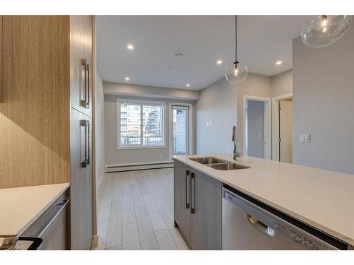 1120-395 Skyview Parkway Ne, Calgary, AB - Indoor Photo Showing Kitchen With Double Sink