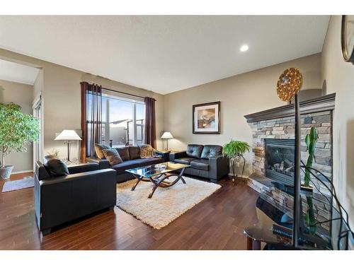 78 Brightonwoods Grove Se, Calgary, AB - Indoor Photo Showing Living Room With Fireplace