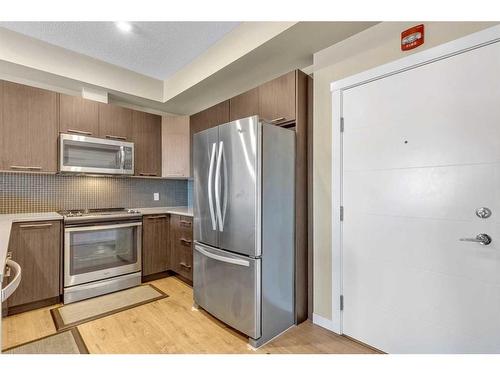 309-214 Sherwood Square Nw, Calgary, AB - Indoor Photo Showing Kitchen With Stainless Steel Kitchen