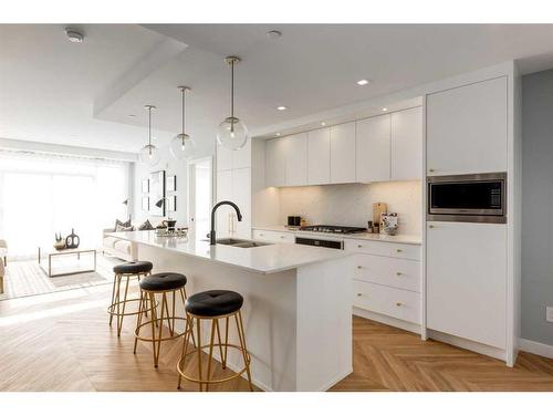 706-8505 Broadcast Avenue Sw, Calgary, AB - Indoor Photo Showing Kitchen With Upgraded Kitchen