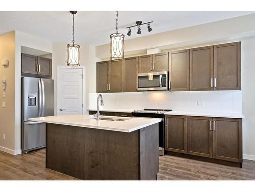 610-32 Red Embers Parade Ne, Calgary, AB - Indoor Photo Showing Kitchen With Stainless Steel Kitchen With Double Sink With Upgraded Kitchen