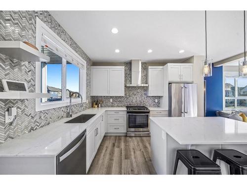 49 Walgrove Plaza Se, Calgary, AB - Indoor Photo Showing Kitchen With Stainless Steel Kitchen With Upgraded Kitchen