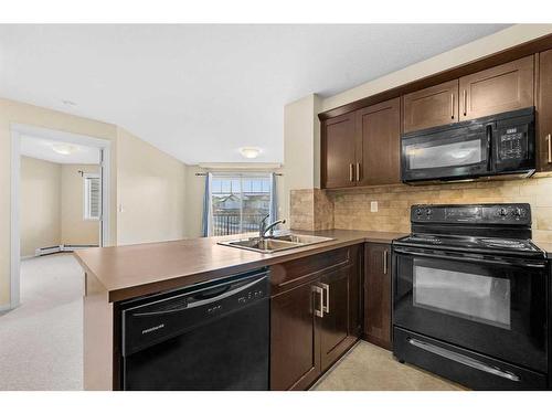 1207-130 Panatella Street Nw, Calgary, AB - Indoor Photo Showing Kitchen With Double Sink