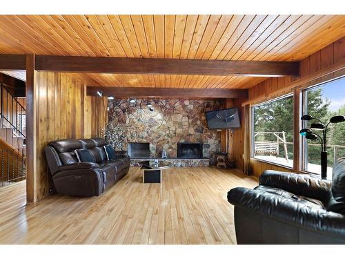 320027 160 Avenue West, Rural Foothills County, AB - Indoor Photo Showing Living Room With Fireplace