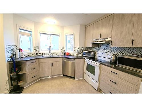 5-204 Strathaven Drive, Strathmore, AB - Indoor Photo Showing Kitchen With Double Sink