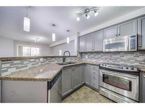 1304-8810 Royal Birch Boulevard Nw, Calgary, AB - Indoor Photo Showing Kitchen With Double Sink With Upgraded Kitchen