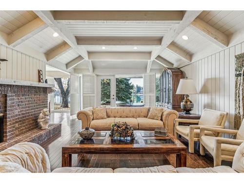 811 Lake Placid Drive Se, Calgary, AB - Indoor Photo Showing Living Room With Fireplace