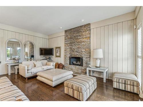 811 Lake Placid Drive Se, Calgary, AB - Indoor Photo Showing Living Room With Fireplace