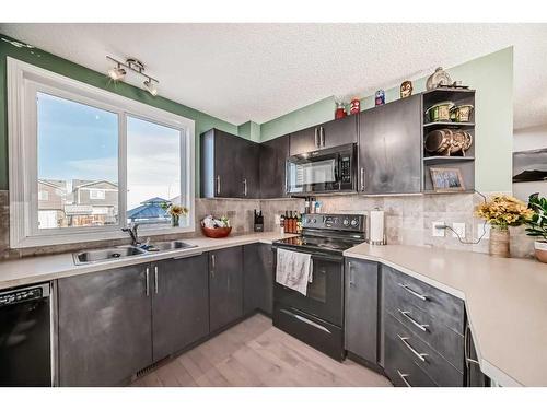 79 Auburn Meadows Gardens Se, Calgary, AB - Indoor Photo Showing Kitchen With Double Sink