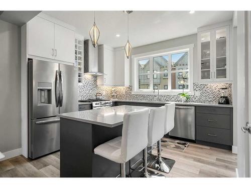 53 Spring Willow Close Sw, Calgary, AB - Indoor Photo Showing Kitchen With Stainless Steel Kitchen With Upgraded Kitchen