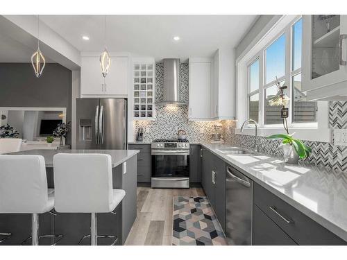 53 Spring Willow Close Sw, Calgary, AB - Indoor Photo Showing Kitchen With Stainless Steel Kitchen With Upgraded Kitchen