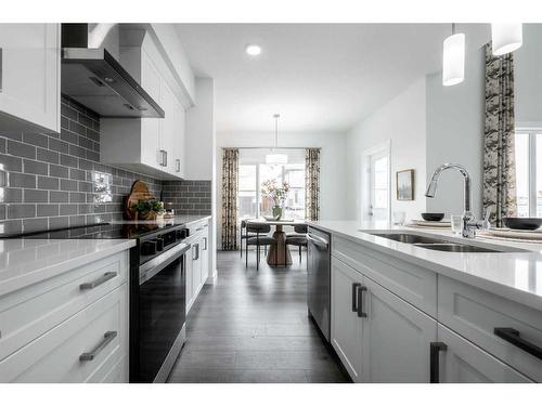 212 Sora Terrace Se, Calgary, AB - Indoor Photo Showing Kitchen With Double Sink With Upgraded Kitchen