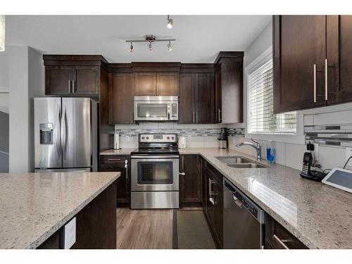 720 Skyview Ranch Grove Ne, Calgary, AB - Indoor Photo Showing Kitchen With Stainless Steel Kitchen With Double Sink With Upgraded Kitchen