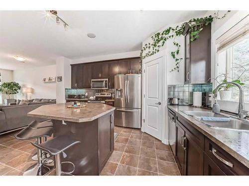 213 Rainbow Falls Drive, Chestermere, AB - Indoor Photo Showing Kitchen With Stainless Steel Kitchen With Double Sink With Upgraded Kitchen