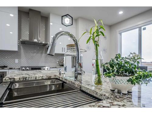 112 Belvedere Drive Se, Calgary, AB - Indoor Photo Showing Kitchen With Double Sink With Upgraded Kitchen