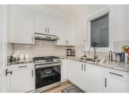 112 Belvedere Drive Se, Calgary, AB - Indoor Photo Showing Kitchen With Double Sink With Upgraded Kitchen