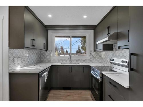 727 Hunterston Road Nw, Calgary, AB - Indoor Photo Showing Kitchen With Stainless Steel Kitchen With Upgraded Kitchen