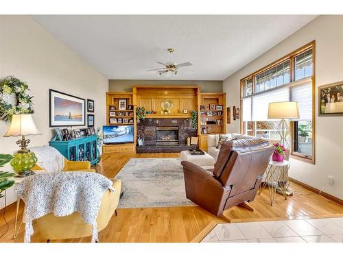 32 Valley Ponds Place Nw, Calgary, AB - Indoor Photo Showing Living Room With Fireplace