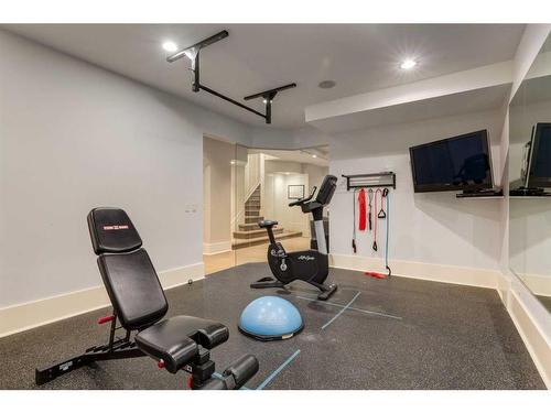 111 Woodland Lane, Rural Rocky View County, AB - Indoor Photo Showing Gym Room