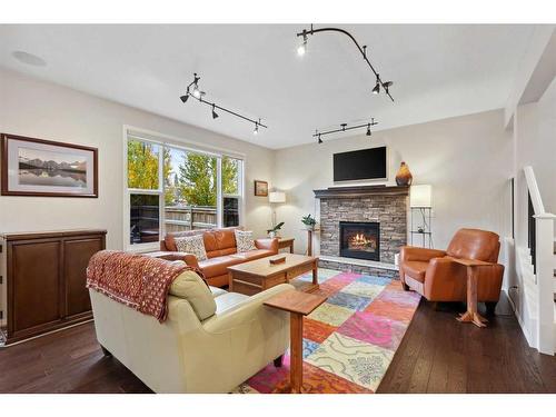 117 Auburn Meadows Crescent Se, Calgary, AB - Indoor Photo Showing Living Room With Fireplace