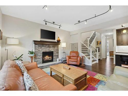 117 Auburn Meadows Crescent Se, Calgary, AB - Indoor Photo Showing Living Room With Fireplace