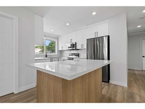 252 Queensland Drive Se, Calgary, AB - Indoor Photo Showing Kitchen With Upgraded Kitchen