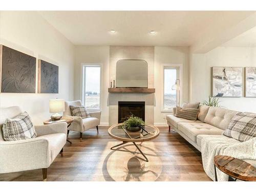 265 Wildrose Drive, Strathmore, AB - Indoor Photo Showing Living Room With Fireplace