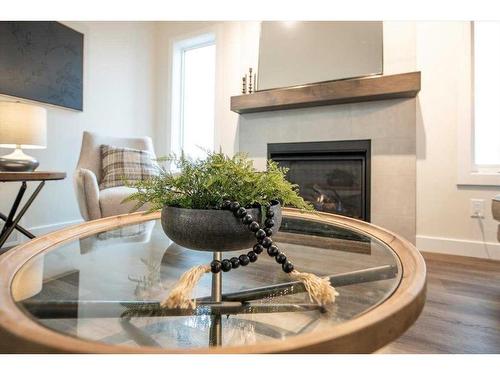 265 Wildrose Drive, Strathmore, AB - Indoor Photo Showing Living Room With Fireplace