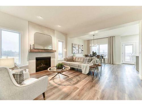 265 Wildrose Drive, Strathmore, AB - Indoor Photo Showing Living Room With Fireplace