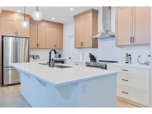 153 Cranbrook Cove Se, Calgary, AB - Indoor Photo Showing Kitchen With Upgraded Kitchen