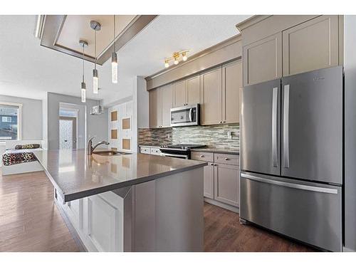 36 Savanna Lane Ne, Calgary, AB - Indoor Photo Showing Kitchen With Stainless Steel Kitchen With Upgraded Kitchen