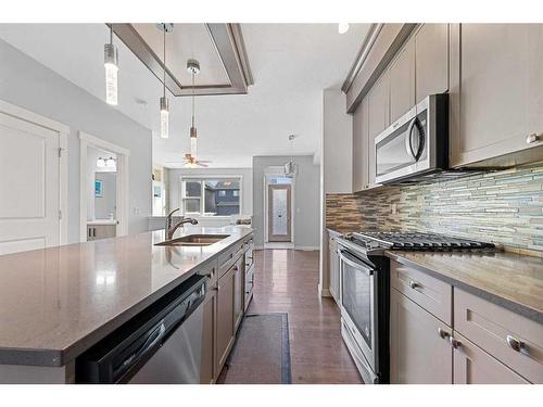 36 Savanna Lane Ne, Calgary, AB - Indoor Photo Showing Kitchen With Double Sink With Upgraded Kitchen