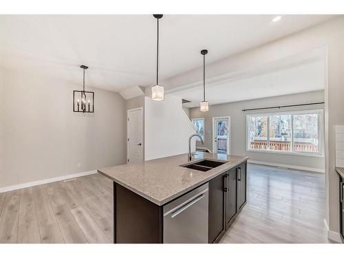 298 Kingfisher Crescent Se, Airdrie, AB - Indoor Photo Showing Kitchen With Double Sink