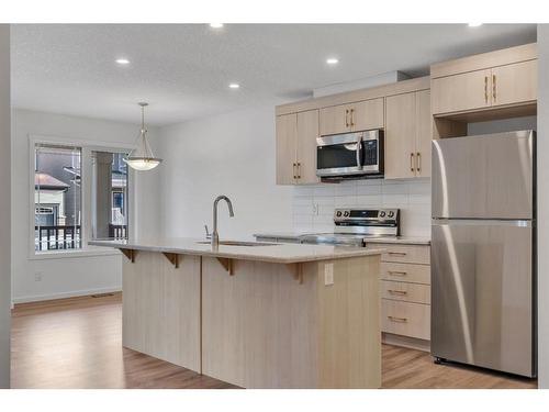 1013 Southwinds Green Sw, Airdrie, AB - Indoor Photo Showing Kitchen With Stainless Steel Kitchen With Upgraded Kitchen